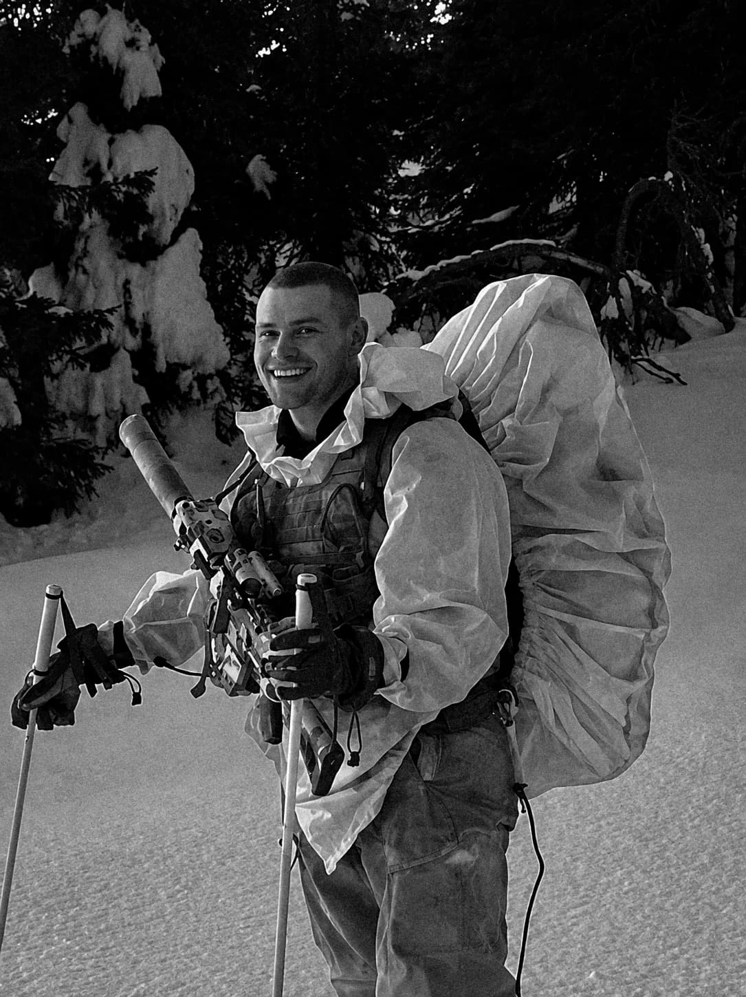 Nicolai Langfeldt during winter military training in Norway